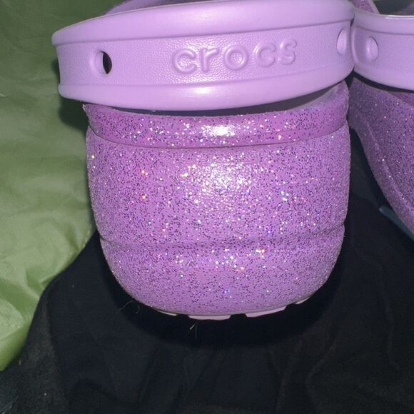 Crocs Baya Purple, Glitter Clog shoe's size 9 Women - Picture 11 of 15